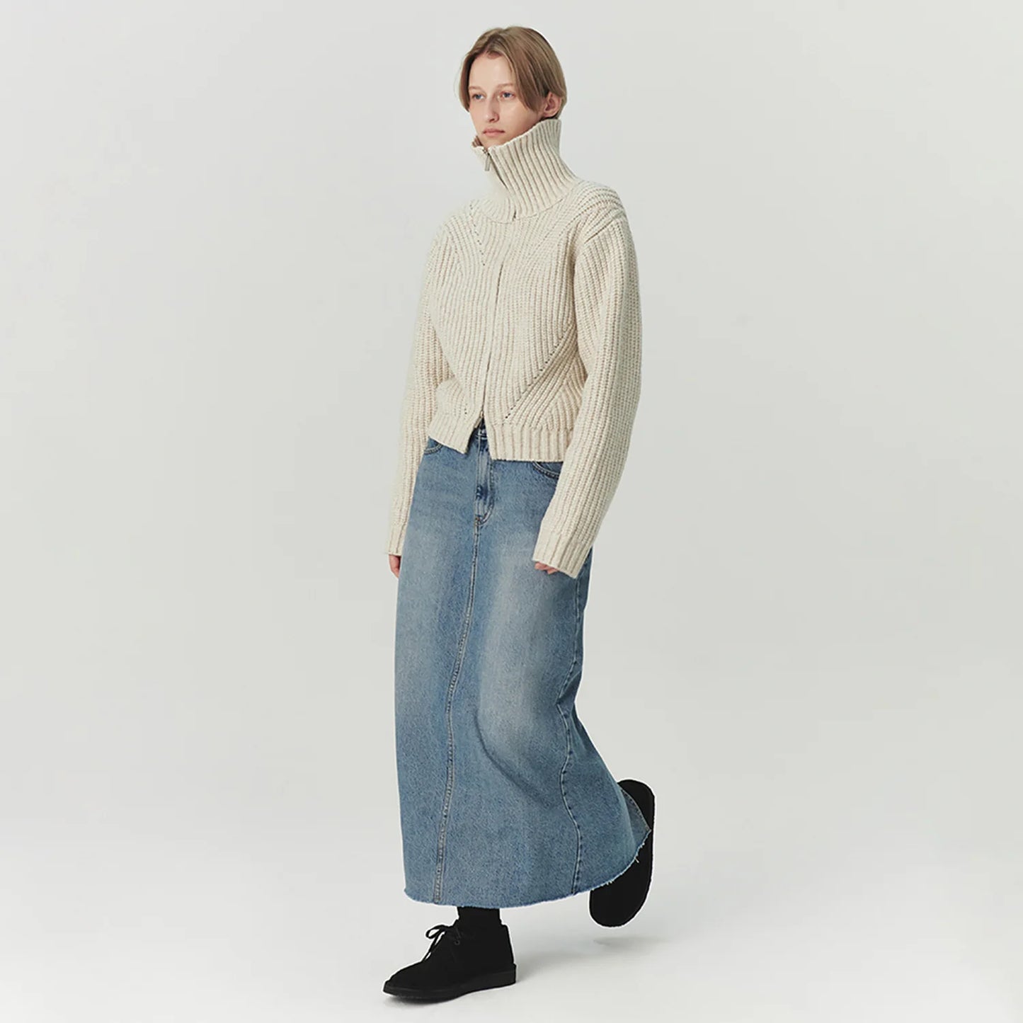 Knitted Sweater With Zip Closure