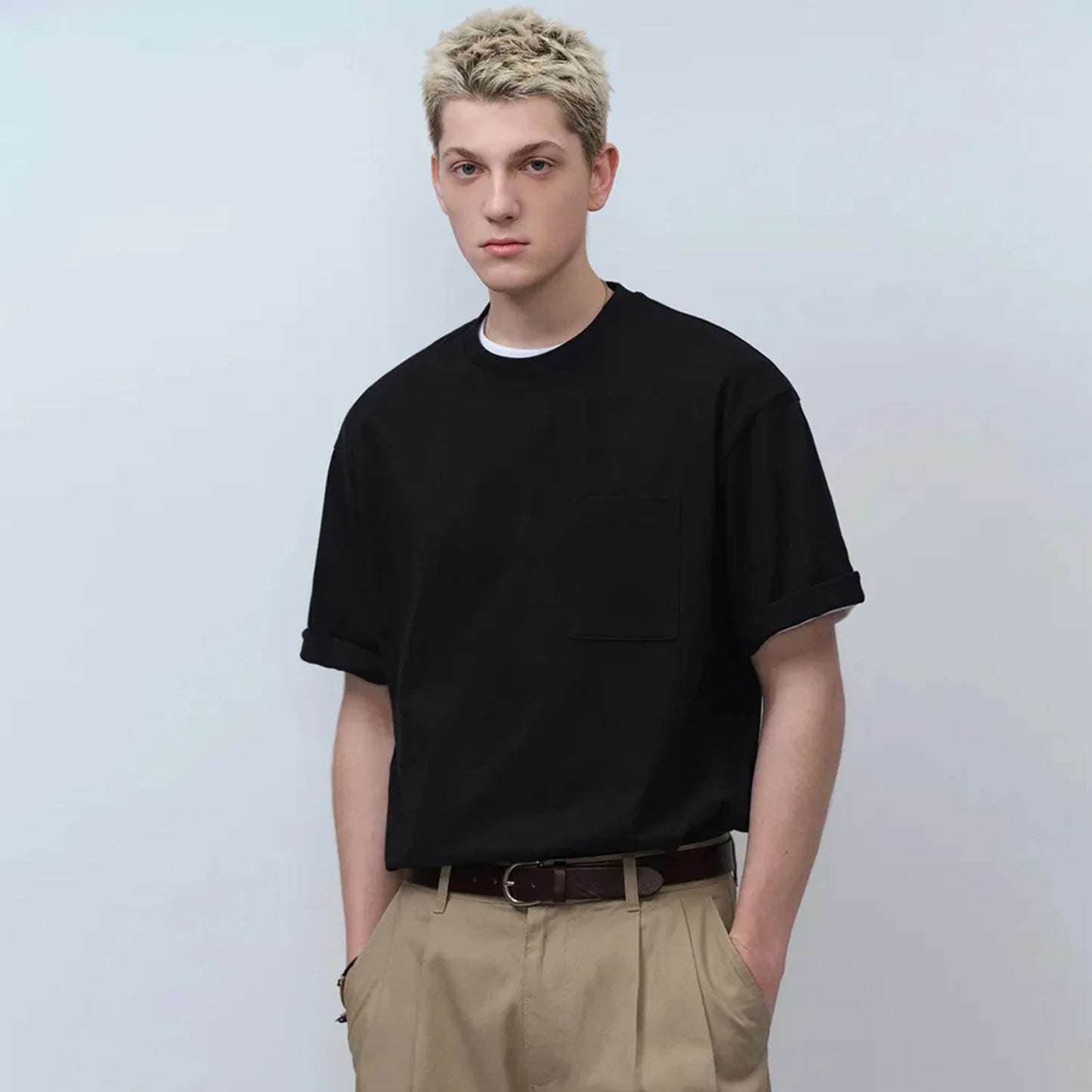 Men Polycotton Black T-Shirt