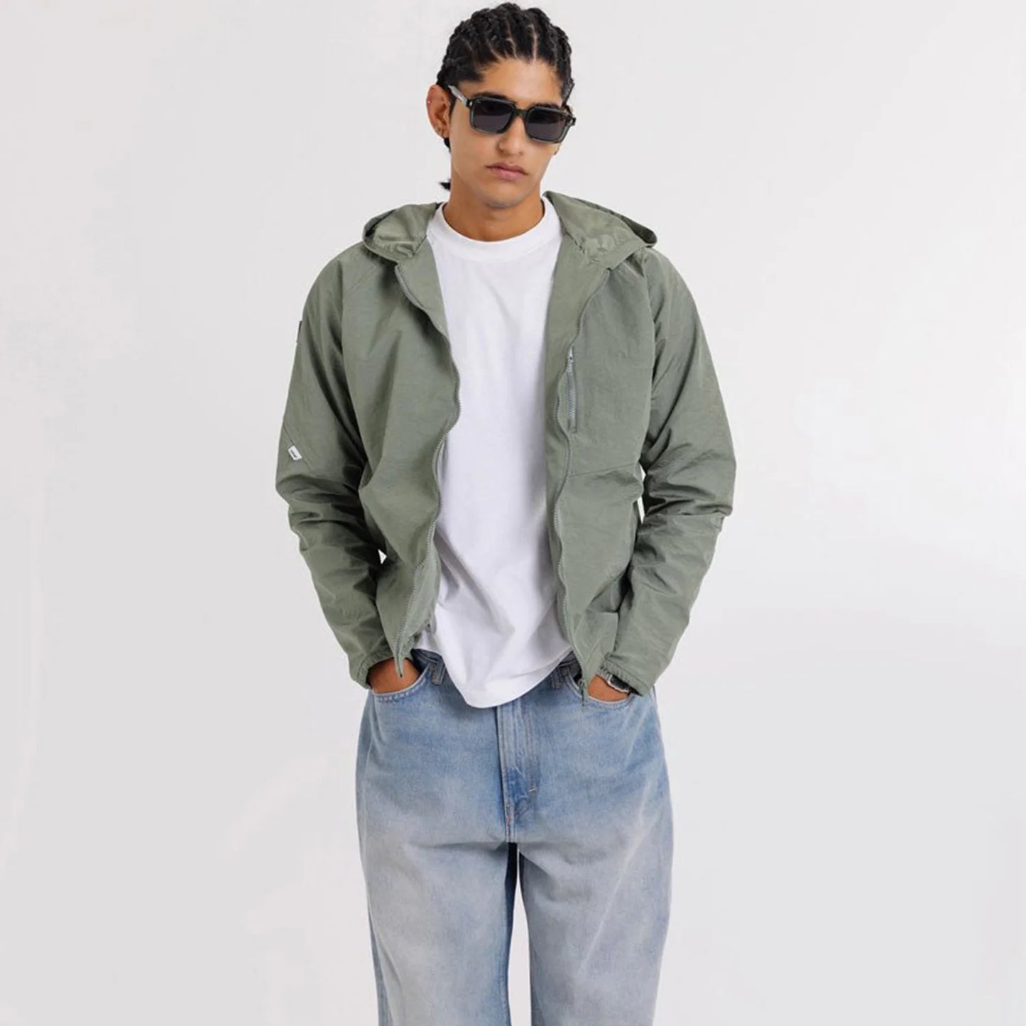 Men Solid Hooded Jacket