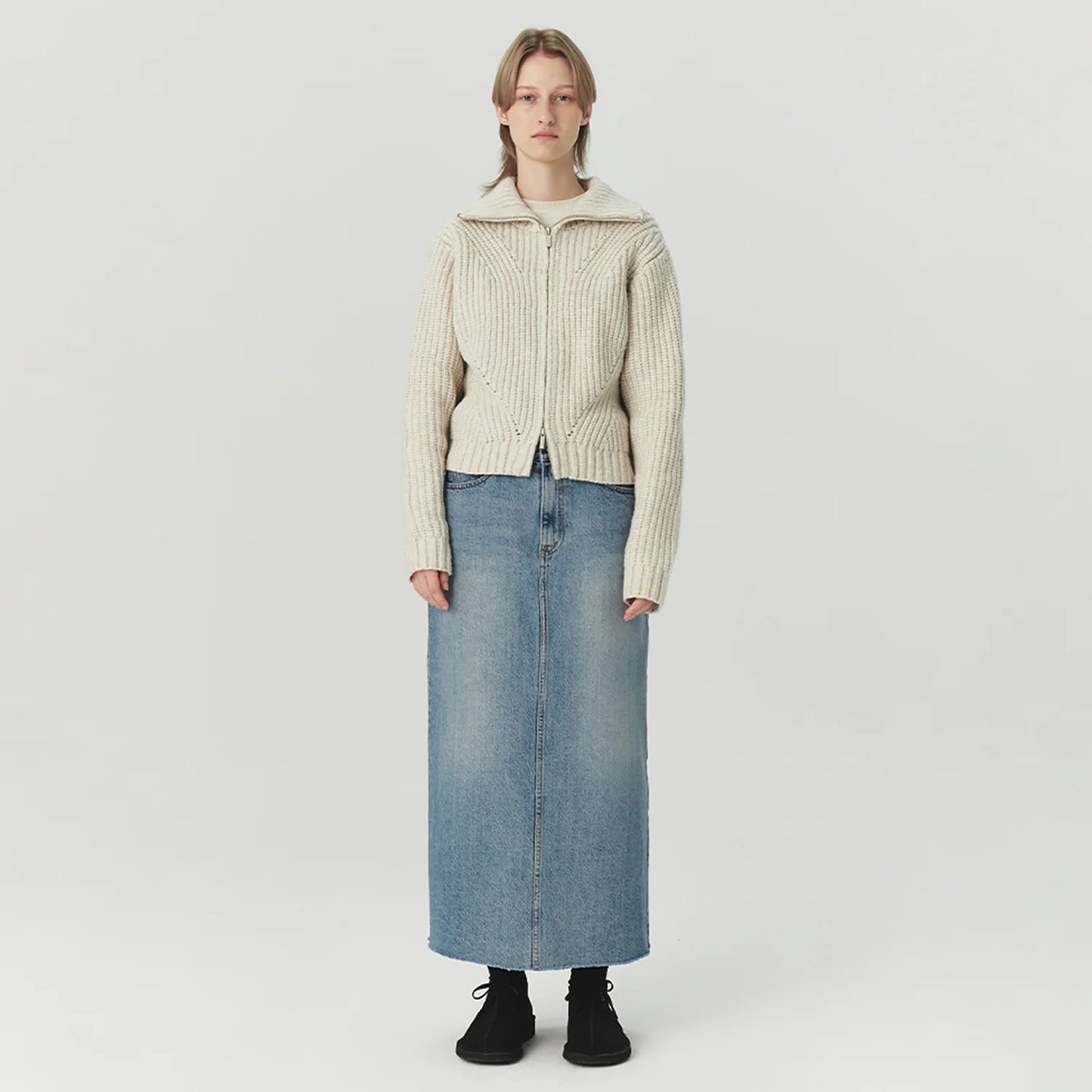 Knitted Sweater With Zip Closure
