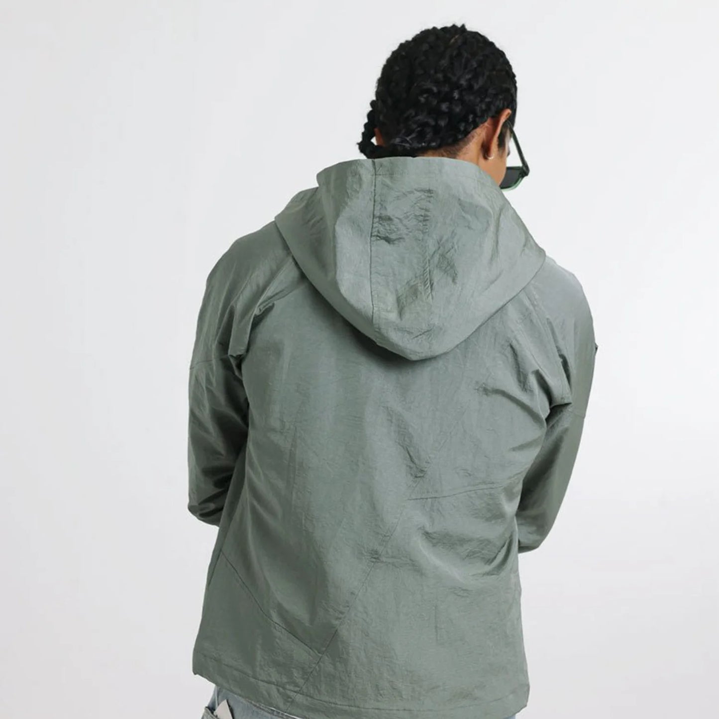 Men Solid Hooded Jacket