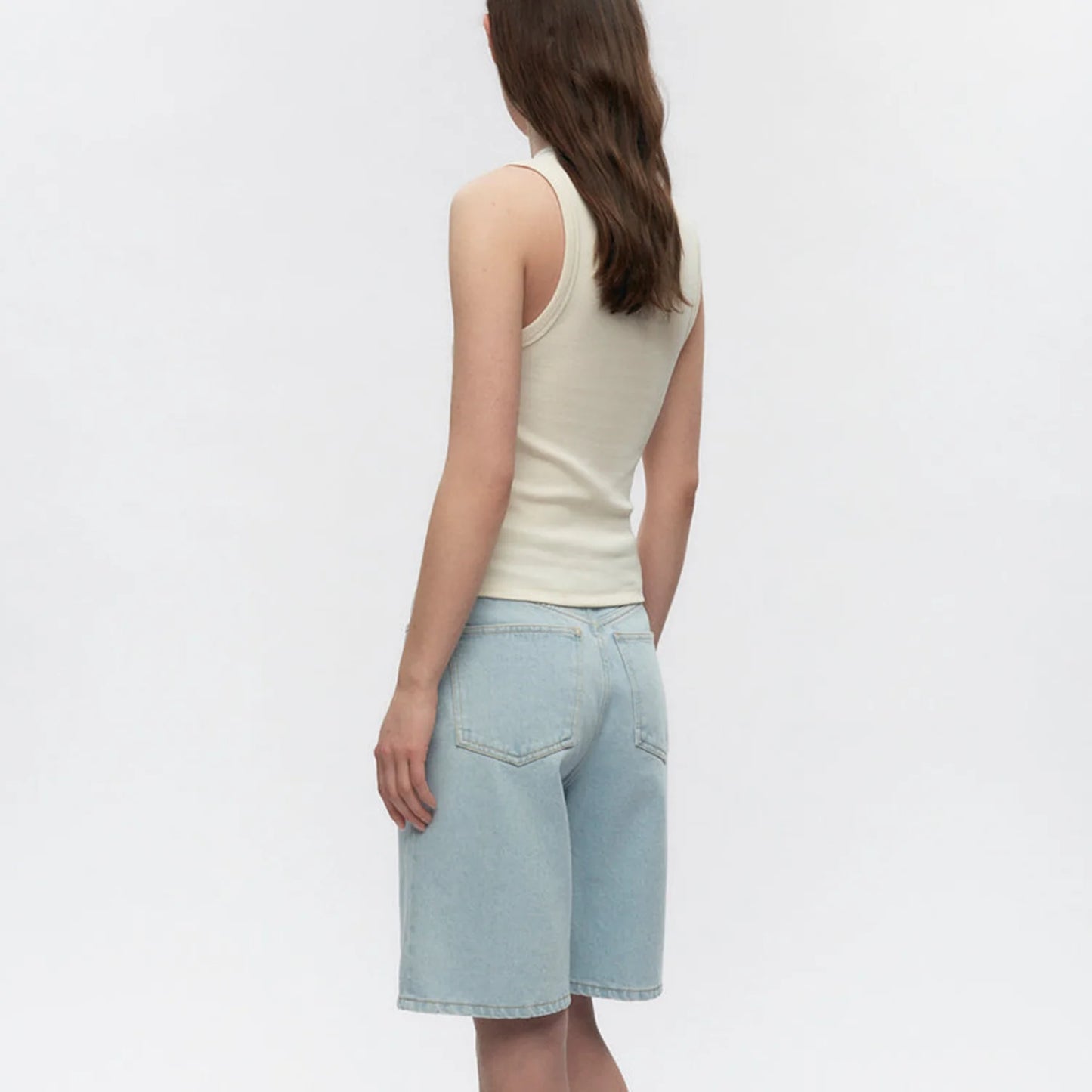 Knee Length Denim Shorts
