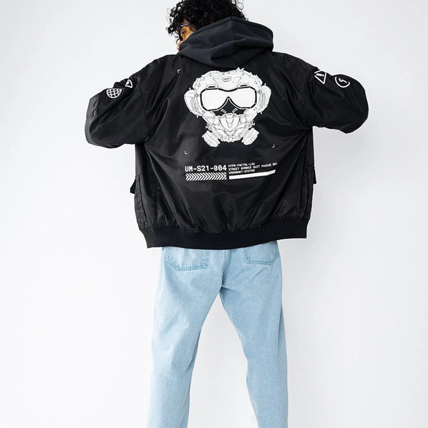 Printed Oversized Bomber Jacket
