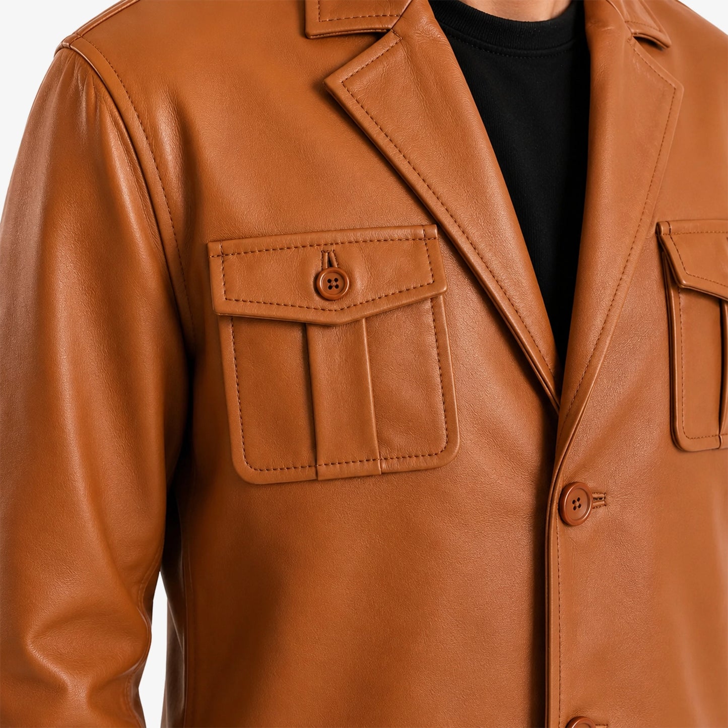 Classic Men's Leather Coat