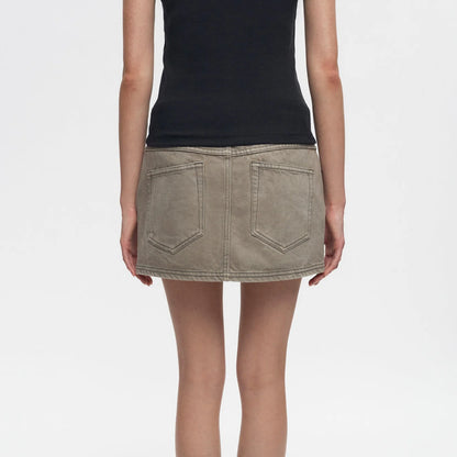 Mid-rise Denim Mini Skirt