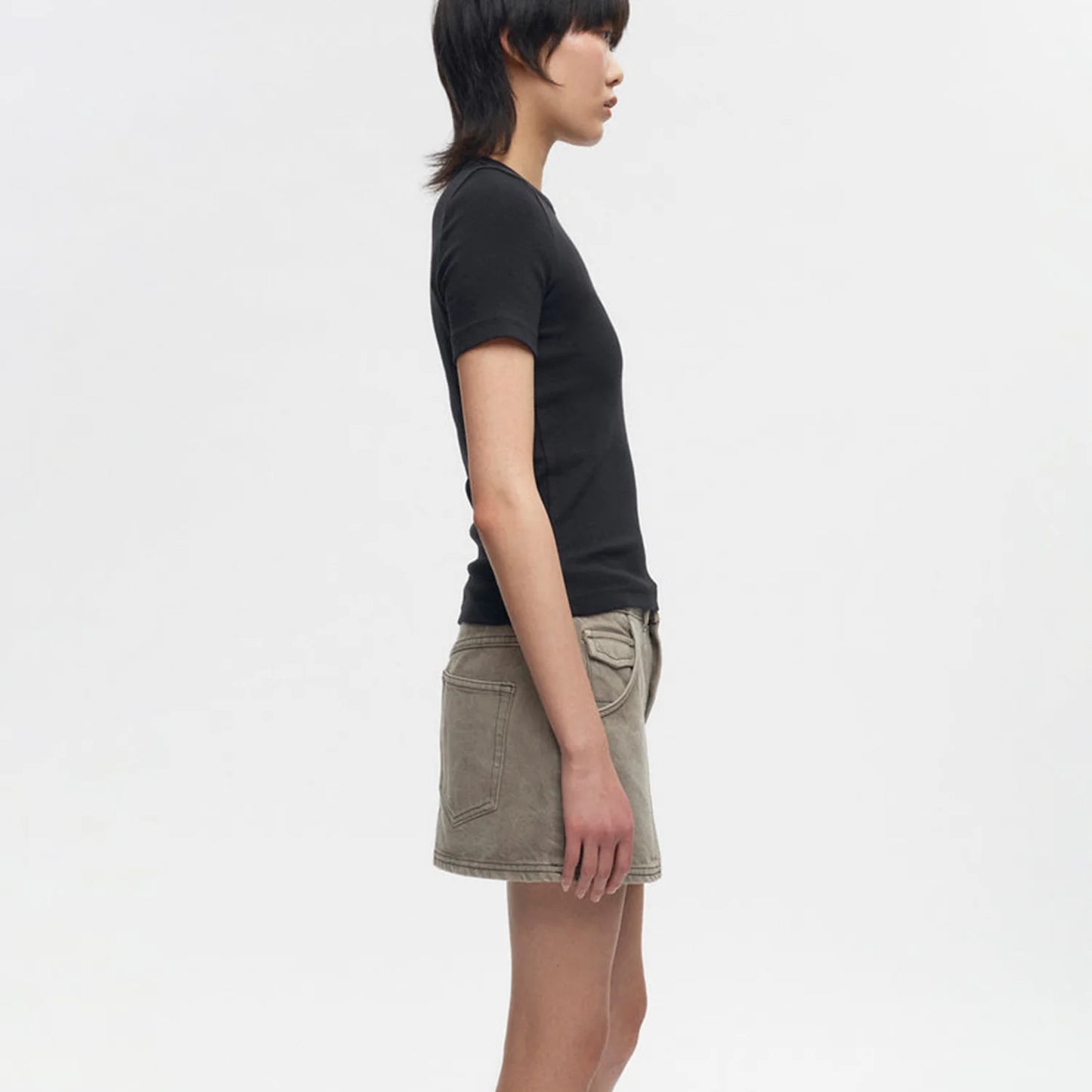 Mid-rise Denim Mini Skirt