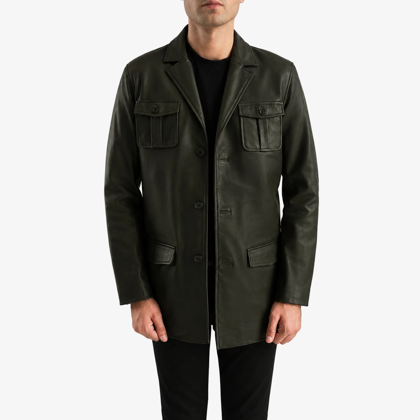 Classic Men's Leather Coat