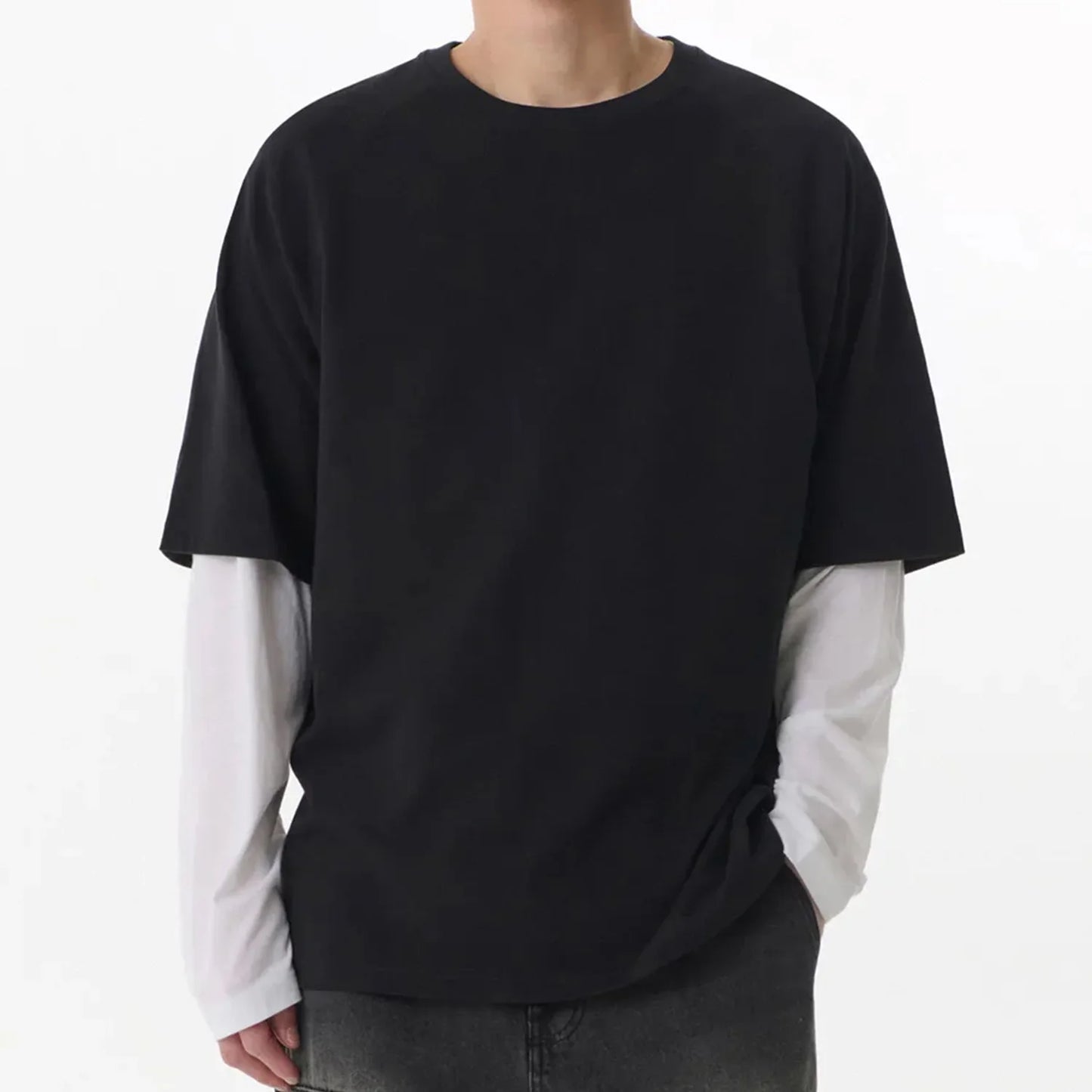 Men Oversized Plain T-shirt
