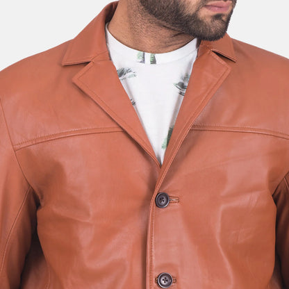 Brown Leather Blazer