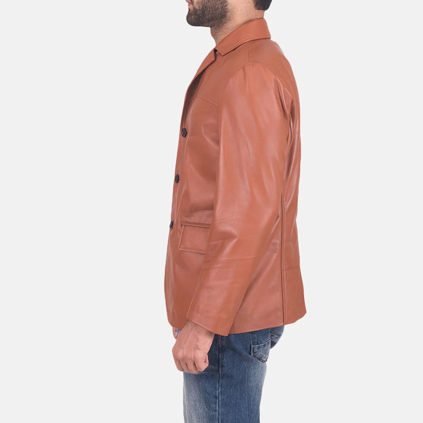Brown Leather Blazer