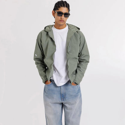 Men Solid Hooded Jacket