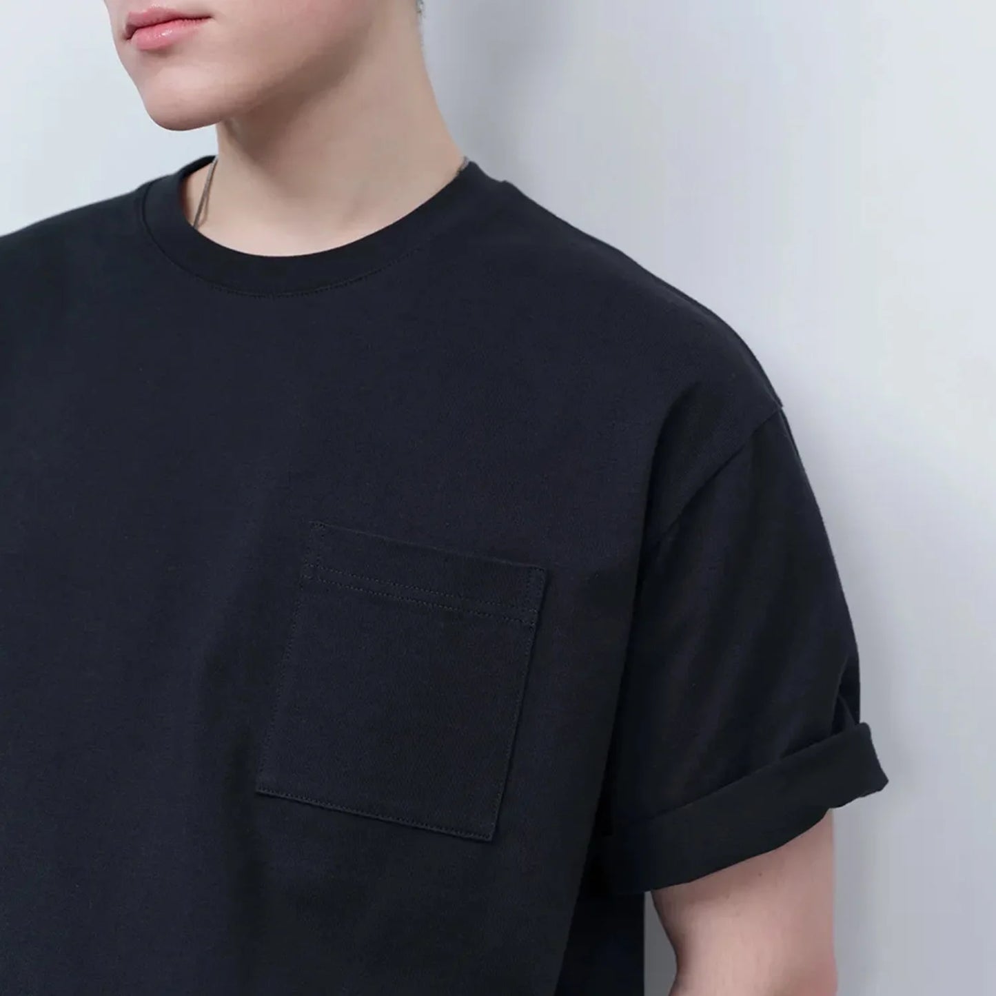 Men Polycotton Black T-Shirt