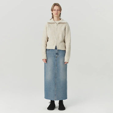 Knitted Sweater With Zip Closure