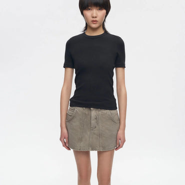 Mid-rise Denim Mini Skirt