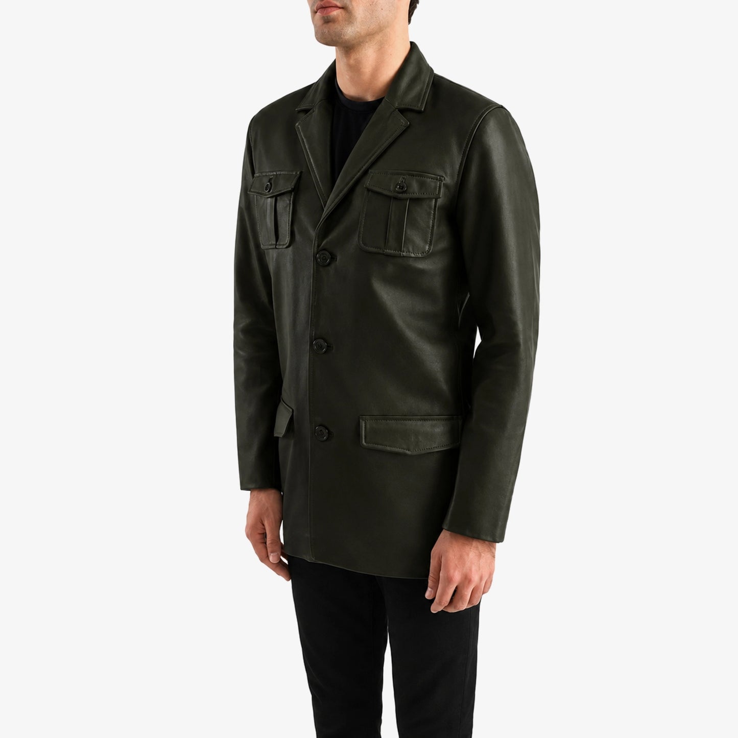 Classic Men's Leather Coat