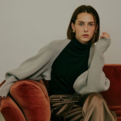 Soft Wool Mock Neck T-shirt