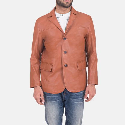Brown Leather Blazer