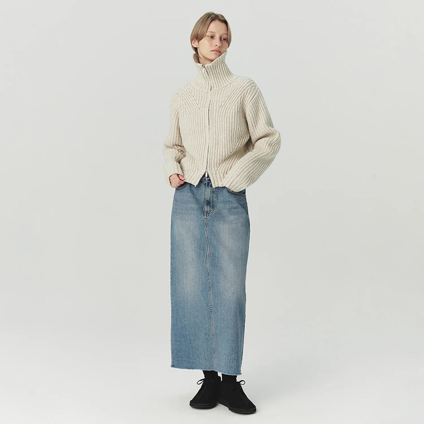 Knitted Sweater With Zip Closure