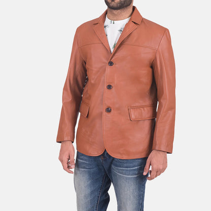 Brown Leather Blazer