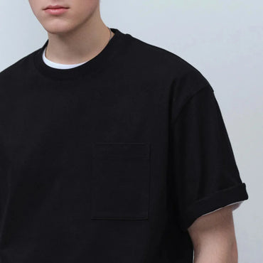 Men Polycotton Black T-Shirt