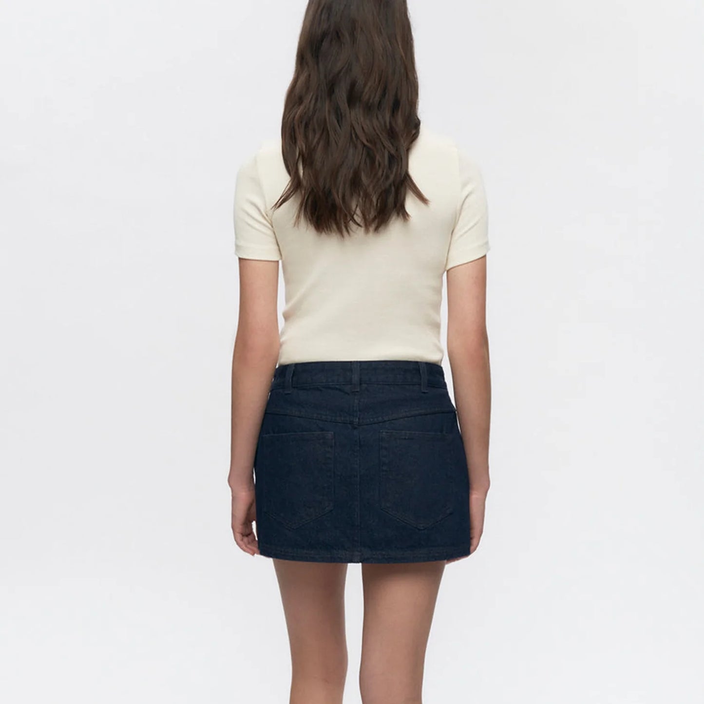 Mid-rise Denim Mini Skirt