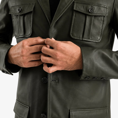 Classic Men's Leather Coat
