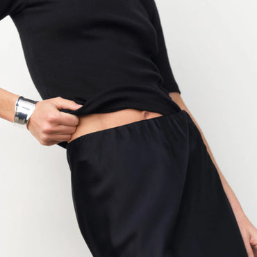 Black Straight Midi Skirt