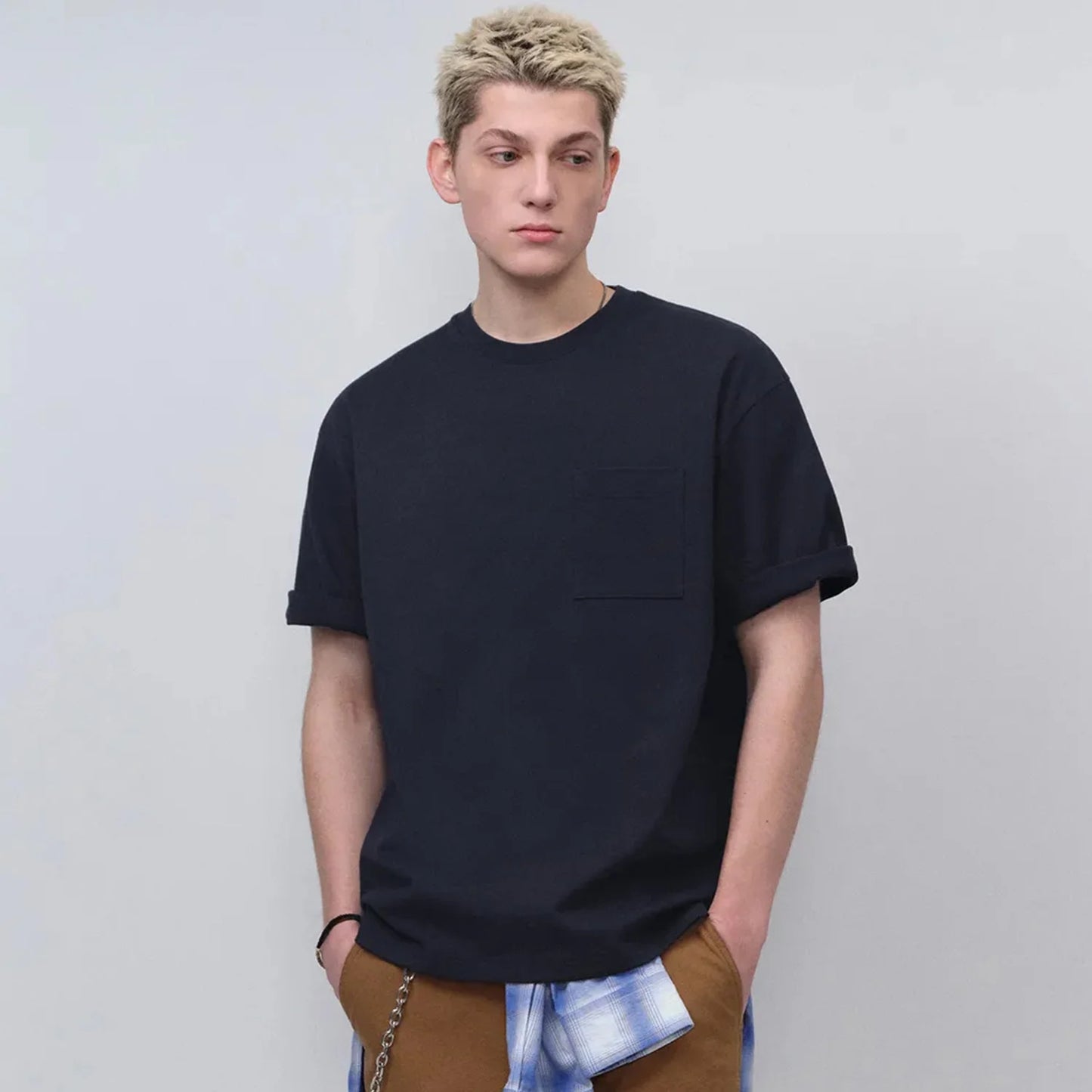 Men Polycotton Black T-Shirt