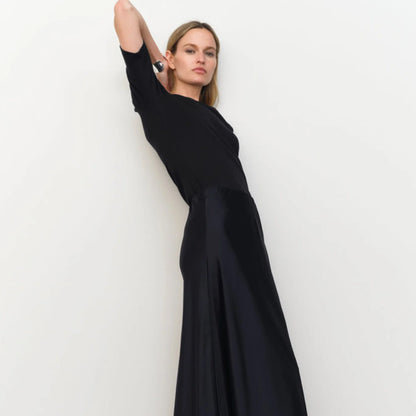 Black Straight Midi Skirt
