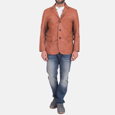 Brown Leather Blazer