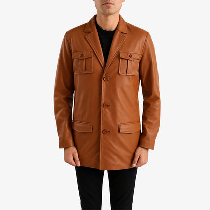Classic Men's Leather Coat