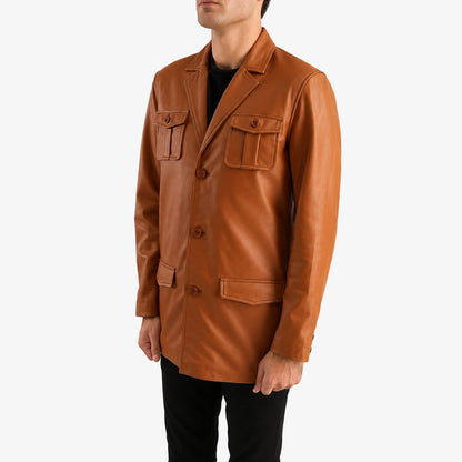 Classic Men's Leather Coat