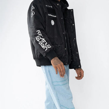 Printed Oversized Bomber Jacket