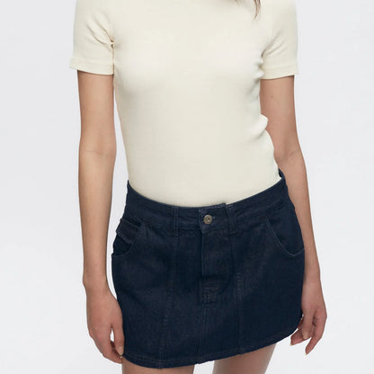 Mid-rise Denim Mini Skirt