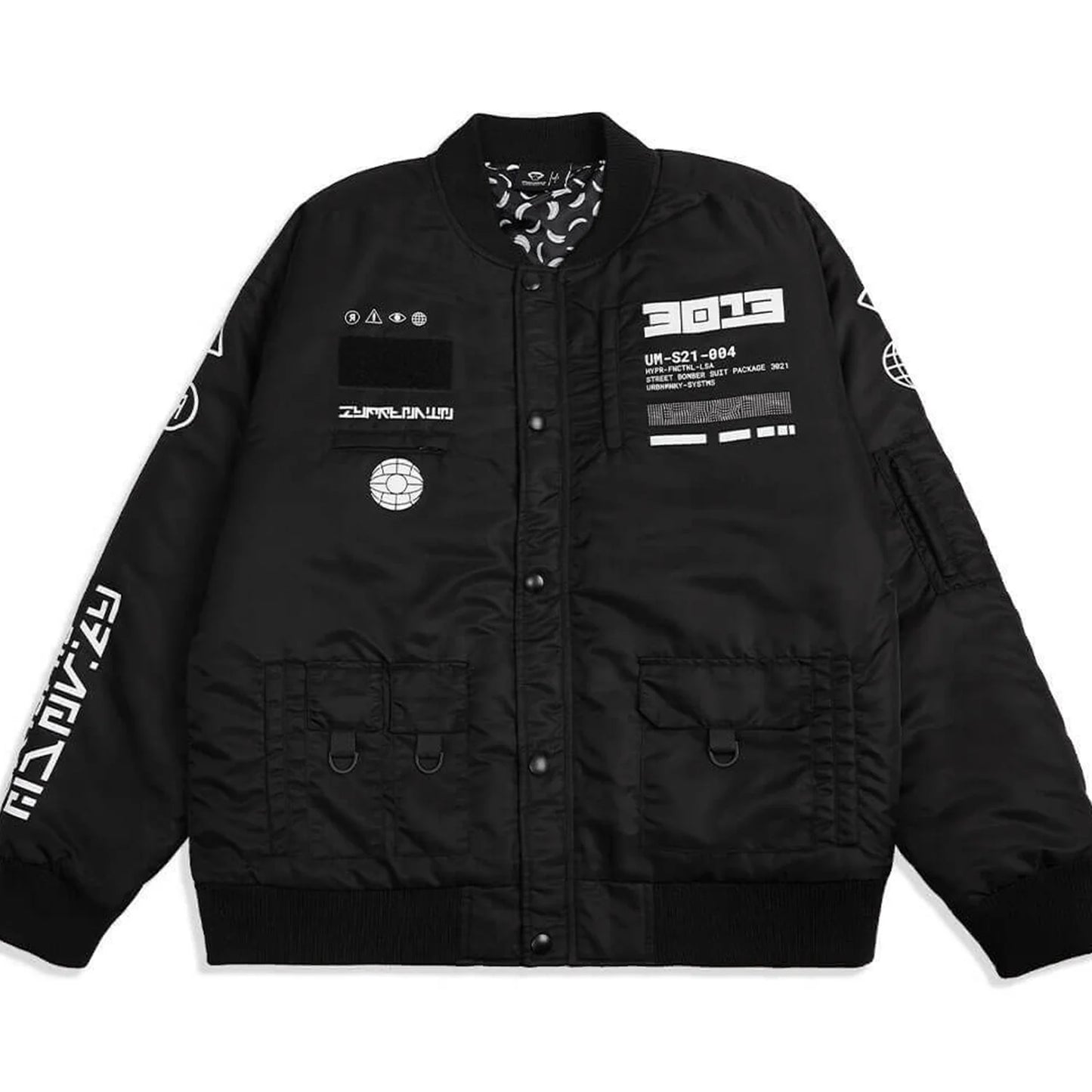 Printed Oversized Bomber Jacket