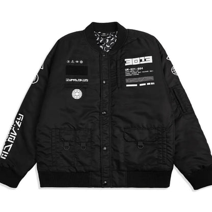 Printed Oversized Bomber Jacket