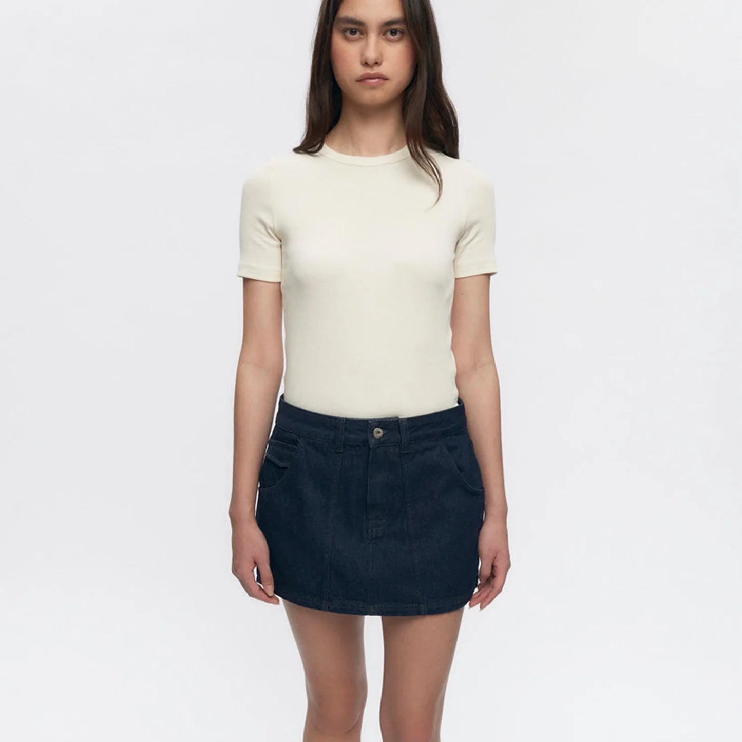 Mid-rise Denim Mini Skirt